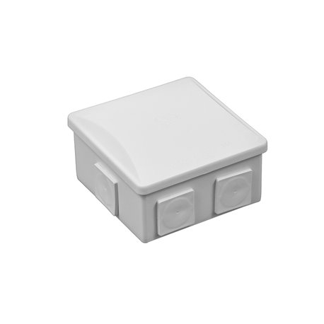 Puszka instalacyjna hermetyczna S-BOX 80x80x40 klik, 6x PG-13,5 kwadratowy,bezhalogenowa, IP44, szara