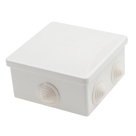 Puszka instalacyjna hermetyczna S-BOX 80x80x40 klik, 6x PG-13,5, IP44, biała