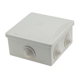 Puszka instalacyjna hermetyczna S-BOX 80x80x40 klik, 6x PG-13,5 okrągłe, bezhalogenowa, IP44, szara