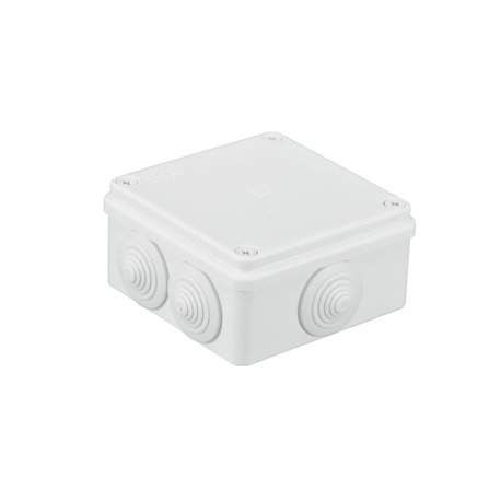 Puszka instalacyjna hermetyczna S-BOX 100x100x50, 6x PG-21, IP65, biała