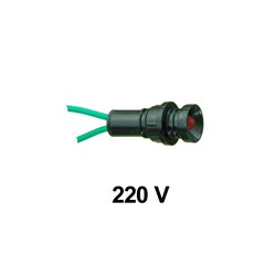 Kontrolka diodowa KLP-5 250V, czerwona, opakowanie 100 szt.