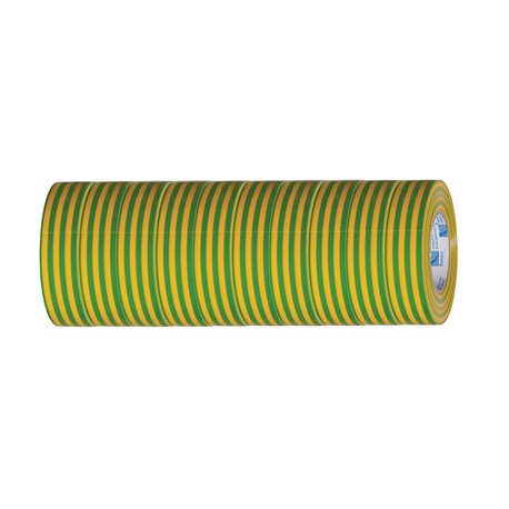 Taśma izolacyjna PCV 15mm/10m, żółto-zielona (opakowanie 10szt.)